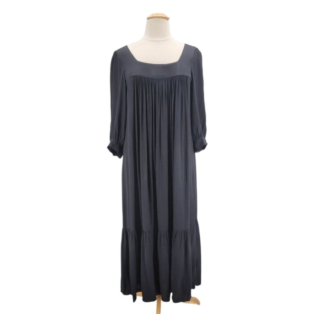 Christy Dawn Womens XL Dress The Bianca Maxi Square Neck Black Boho Bohemian